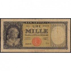 Italie - Pick 82 - 1'000 lire - Série U 2 - 20/03/1947 - Etat : B