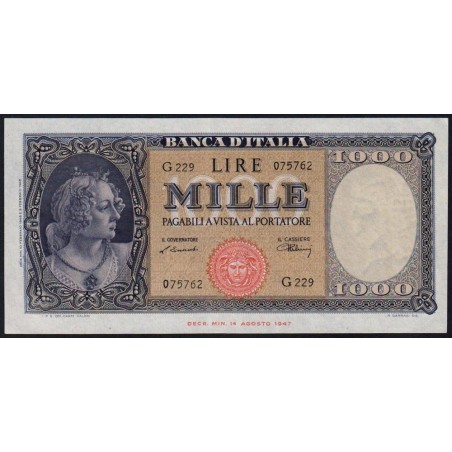 Italie - Pick 88a - 1'000 lire - Série G 229 - 10/02/1948 - Etat : SUP