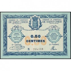 Saint-Omer - Pirot 115-1 - 50 centimes - N° avec 6 chiffres - 14/08/1914 - Etat : SPL+