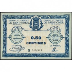 Saint-Omer - Pirot 115-1 - 50 centimes - N° avec 6 chiffres - 14/08/1914 - Etat : SUP+