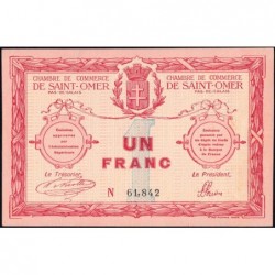 Saint-Omer - Pirot 115-4a variété - 1 franc - N° avec 5 chiffres - 14/08/1914 - Etat : pr.NEUF