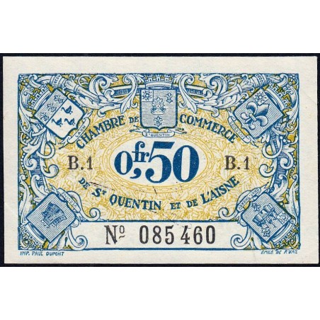 Saint-Quentin - Pirot 116-1 - 50 centimes - Série B.1 - Sans date - Etat : SUP+