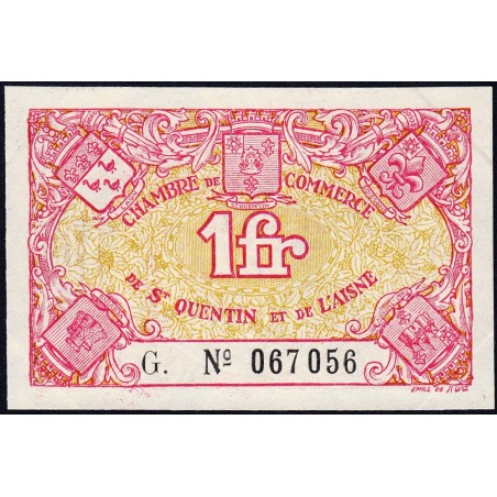 Saint-Quentin - Pirot 116-3 - 1 franc - Série G. - Sans date - Etat : SUP+