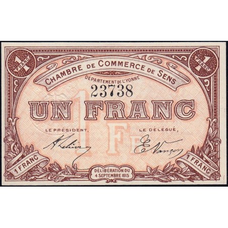 Sens - Pirot 118-1 - 1 franc - 04/09/1915 - Etat : NEUF