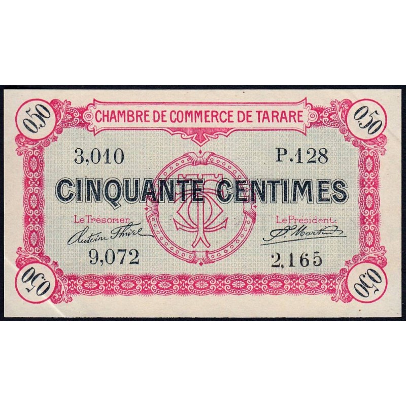 Tarare - Pirot 119-16 - 50 centimes - Série P.128 - 22/01/1916 - Etat : SUP