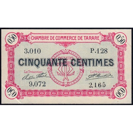 Tarare - Pirot 119-16 - 50 centimes - Série P.128 - 22/01/1916 - Etat : SUP