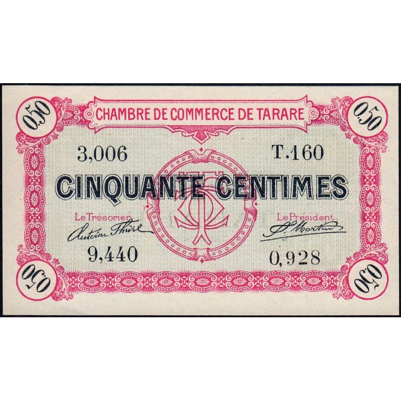 Tarare - Pirot 119-16 - 50 centimes - Série T.160 - 22/01/1916 - Etat : pr.NEUF
