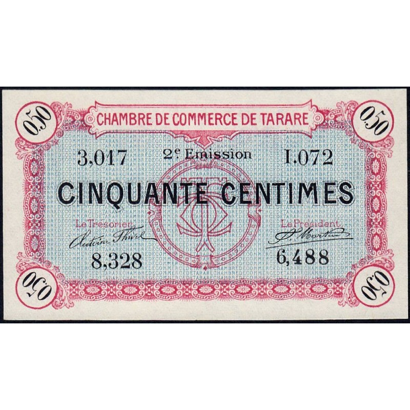 Tarare - Pirot 119-23 - 50 centimes - Série I.072 - 21/04/1917 - Etat : NEUF