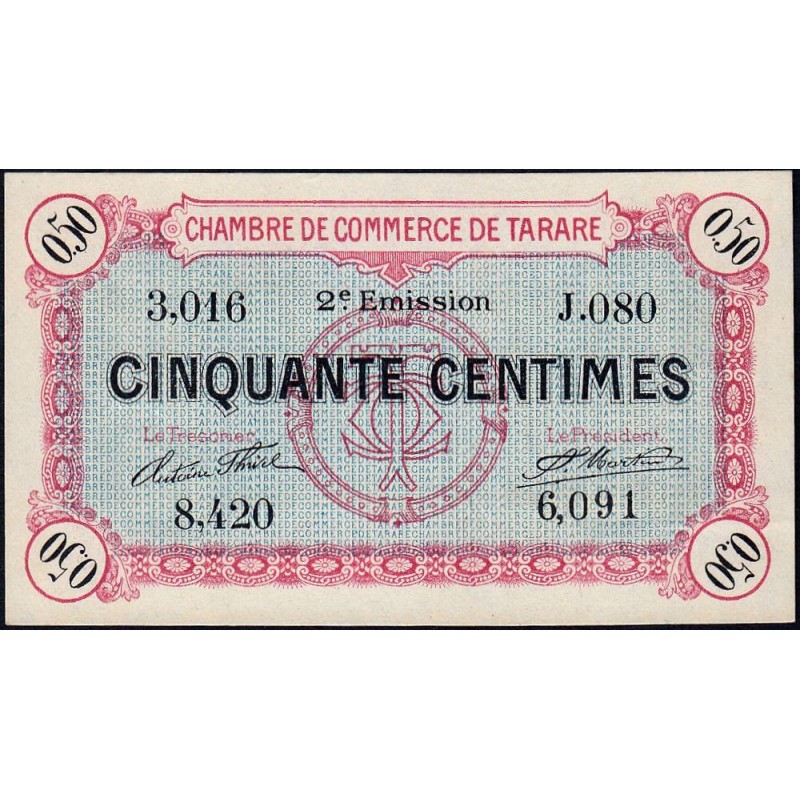 Tarare - Pirot 119-23 - 50 centimes - Série J.080 - 21/04/1917 - Etat : pr.NEUF