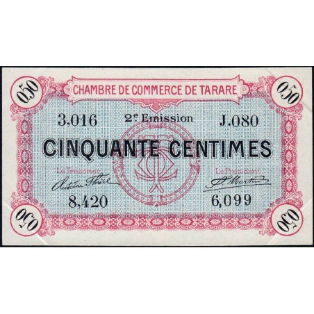 Tarare - Pirot 119-23 - 50 centimes - Série J.080 - 21/04/1917 - Etat : SUP