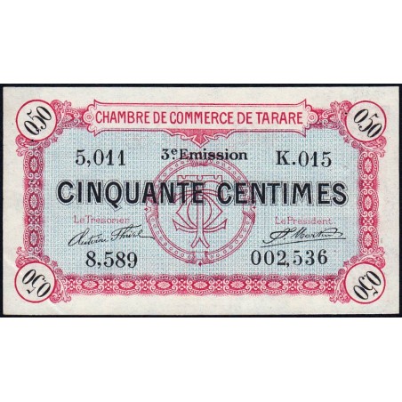 Tarare - Pirot 119-27 - 50 centimes - Série K.015 - 07/02/1920 - Etat : SUP+