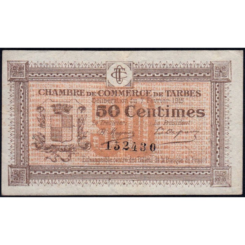 Tarbes - Pirot 120-1 - 50 centimes - Sans série - 07/02/1915 - Etat : TB+