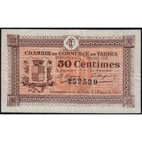 Tarbes - Pirot 120-1 - 50 centimes - Sans série - 07/02/1915 - Etat : TTB