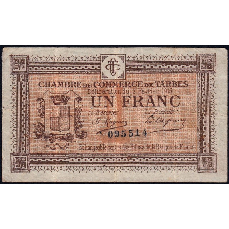 Tarbes - Pirot 120-5 - 1 franc - Sans série - 07/02/1915 - Etat : TB