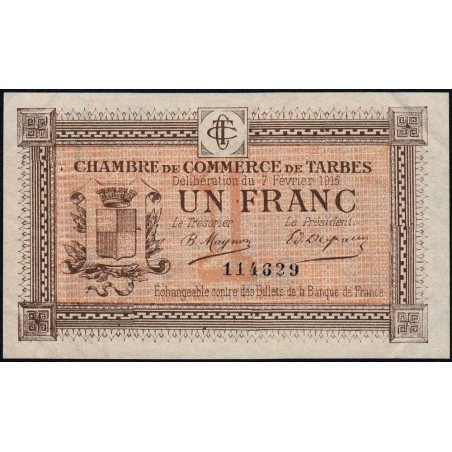 Tarbes - Pirot 120-5 variété - 1 franc - Sans série - 07/02/1915 - Etat : TTB+
