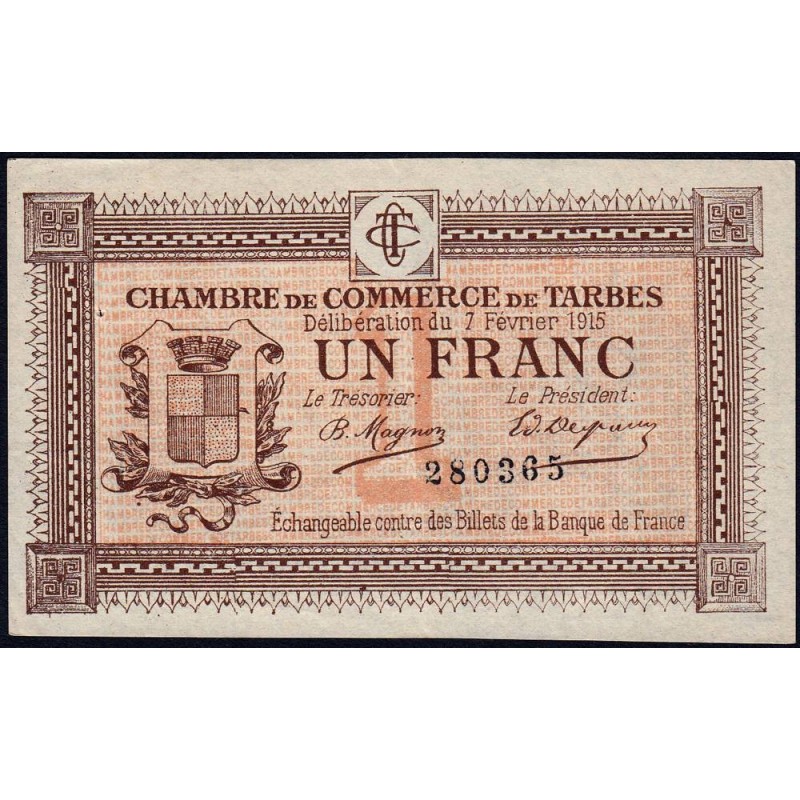 Tarbes - Pirot 120-5 - 1 franc - Sans série - 07/02/1915 - Etat : SUP