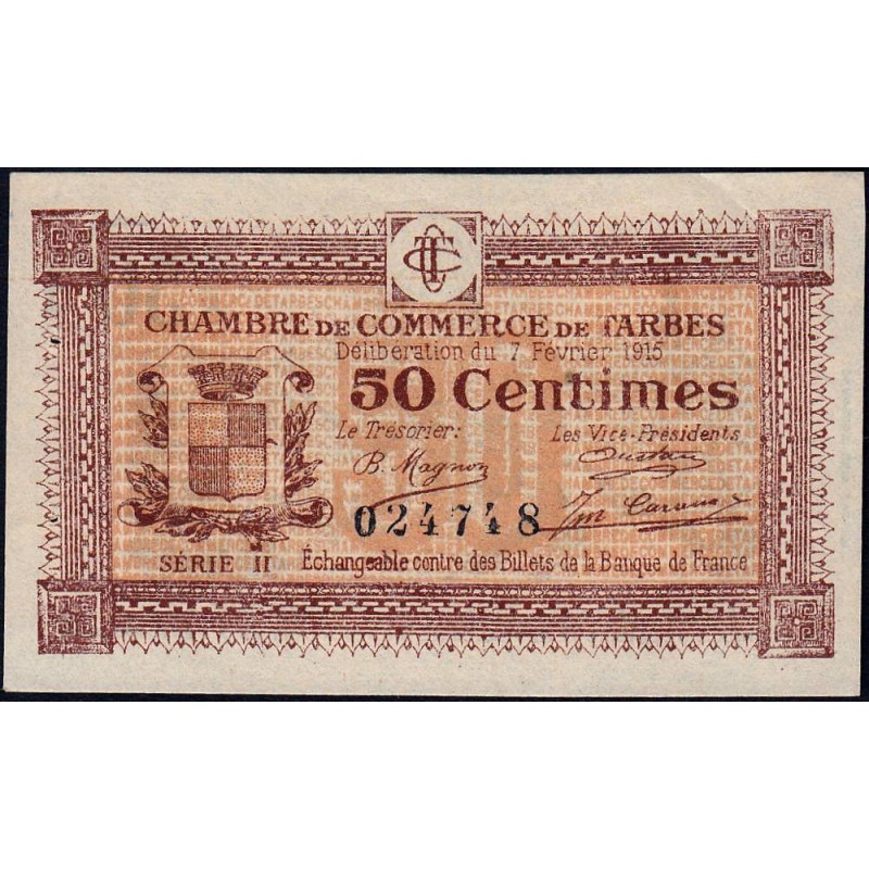 Tarbes - Pirot 120-8 - 50 centimes - Série II - 07/02/1915 - Etat : SUP+