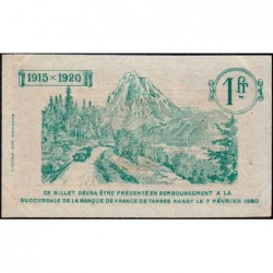 Tarbes - Pirot 120-10 variété - 1 franc - Série II - 07/02/1915 - Etat : SUP+