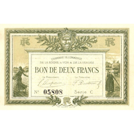 La Roche-sur-Yon (Vendée) - Pirot 65-21 - 2 francs - Série C - 1915 - Etat : SUP