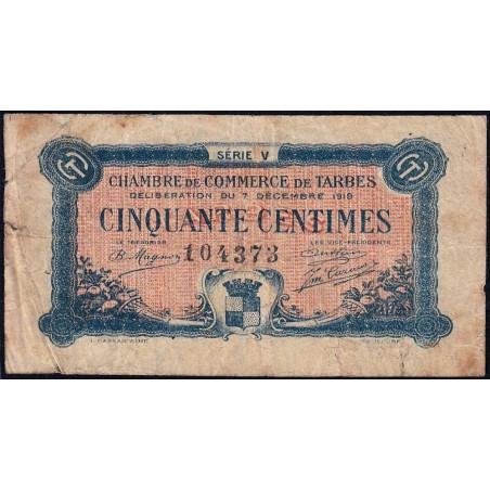 Tarbes - Pirot 120-20 - 50 centimes - Série V - 07/12/1919 - Etat : B+