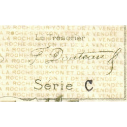 La Roche-sur-Yon (Vendée) - Pirot 65-21 variété - 2 francs - Série C - 1915 - Etat : TTB+
