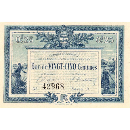 La Roche-sur-Yon (Vendée) - Pirot 65-26 - 25 centimes - Série A - 1916 - Etat : NEUF