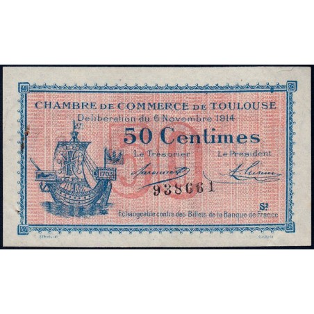 Toulouse - Pirot 122-8 variété - 50 centimes - Série 2 - 06/11/1914 - Etat : SUP