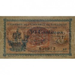 Toulouse - Pirot 122-8 variété - 50 centimes - Série IV - 06/11/1914 - Etat : SUP+