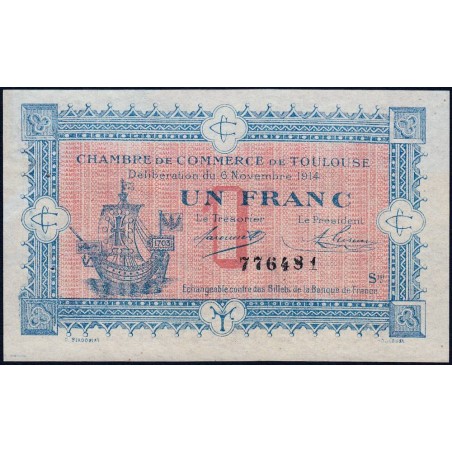 Toulouse - Pirot 122-14 - 1 franc - Série III - 06/11/1914 - Etat : SUP+