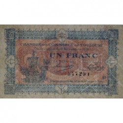 Toulouse - Pirot 122-14 variété - 1 franc - Série 5 - 06/11/1914 - Etat : SUP+