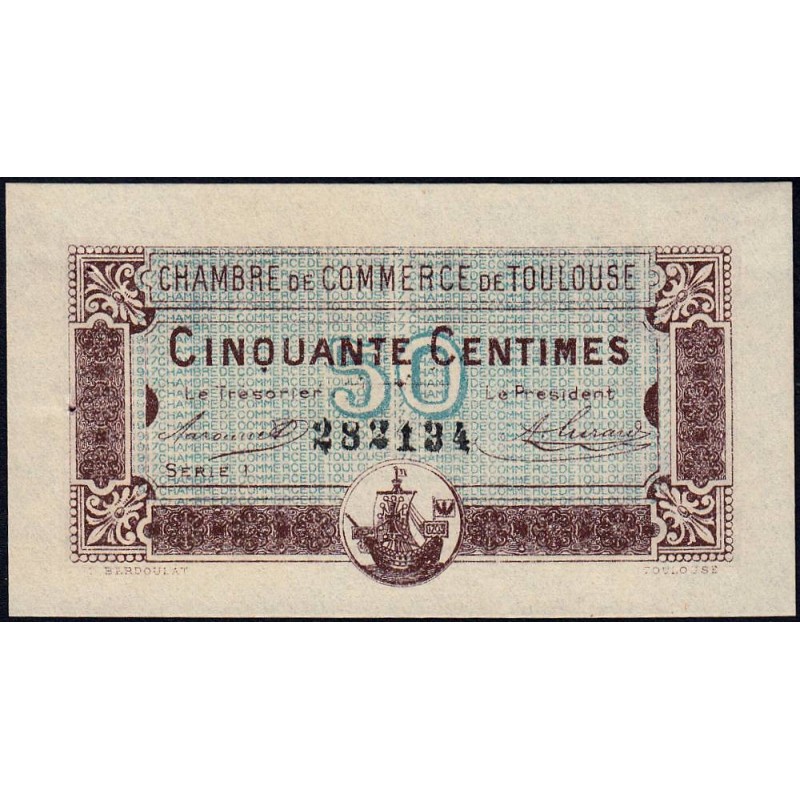 Toulouse - Pirot 122-22 - 50 centimes - Série 1 - 20/06/1917 - Etat : SUP+