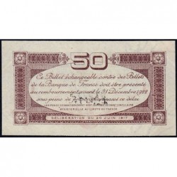 Toulouse - Pirot 122-22 variété - 50 centimes - Série 1 - 20/06/1917 - Etat : SUP