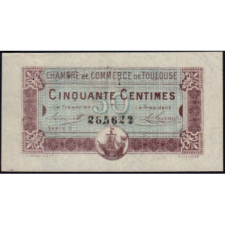 Toulouse - Pirot 122-22 variété - 50 centimes - Série 2 - 20/06/1917 - Etat : SUP+