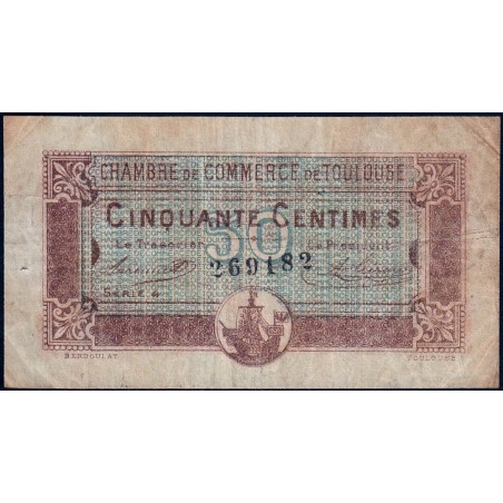 Toulouse - Pirot 122-22 - 50 centimes - Série 4 - 20/06/1917 - Etat : TB