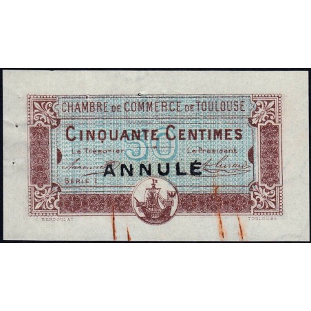 Toulouse - Pirot 122-23 - 50 centimes - Série 1 - 20/06/1917 - Annulé - Etat : TTB+