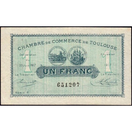 Toulouse - Pirot 122-27 - 1 franc - Série 2 - 20/06/1917 - Etat : TTB