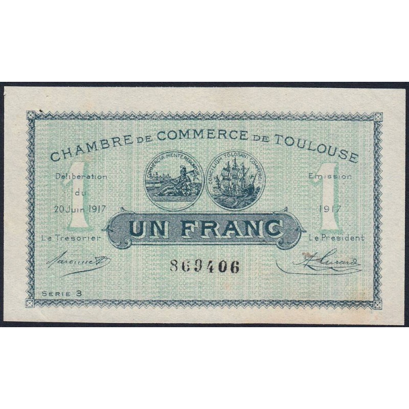 Toulouse - Pirot 122-27 - 1 franc - Série 3 - 20/06/1917 - Etat : SUP+