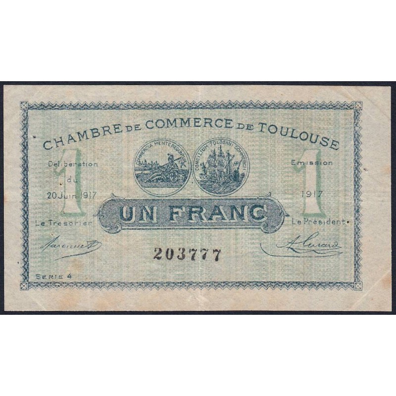 Toulouse - Pirot 122-27 - 1 franc - Série 4 - 20/06/1917 - Etat : TB+