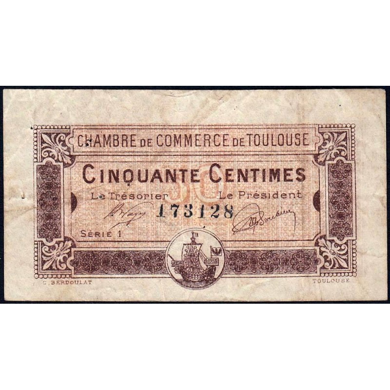 Toulouse - Pirot 122-34 - 50 centimes - Série 1 - 19/11/1919 - Etat : TB