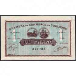 Toulouse - Pirot 122-36a variété - 1 franc - Série 1 - 19/11/1919 - Etat : SUP+