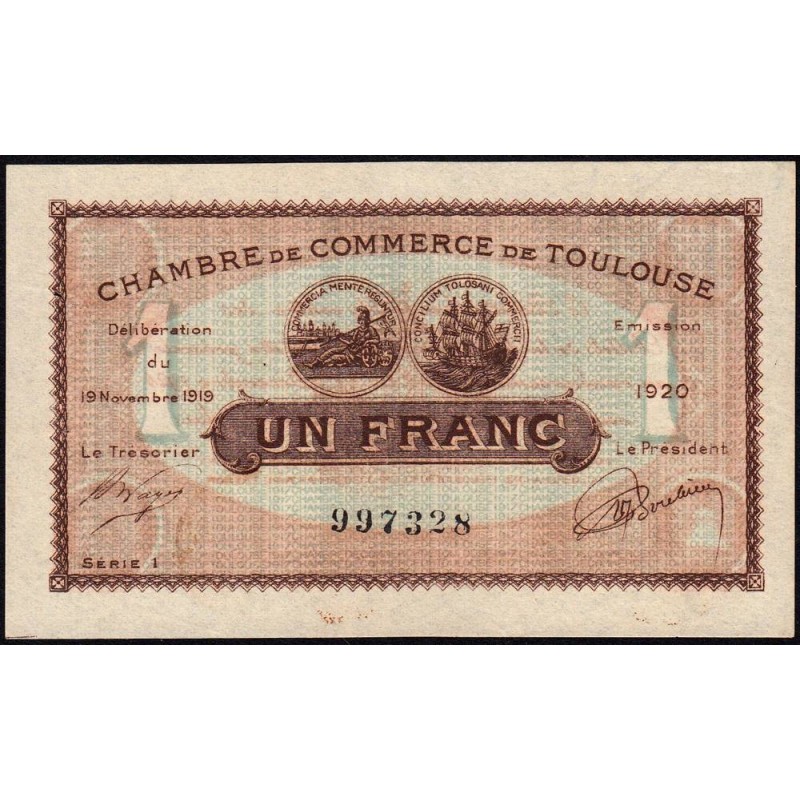 Toulouse - Pirot 122-36b - 1 franc - Série 1 - 19/11/1919 - Etat : SUP+