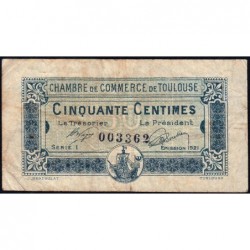 Toulouse - Pirot 122-39 - 50 centimes - Série 1 - 13/10/1920 - Etat : TB-