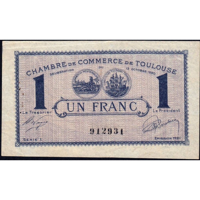 Toulouse - Pirot 122-41 - 1 franc - Série 1 - 13/10/1920 - Etat : TTB