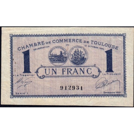 Toulouse - Pirot 122-41 - 1 franc - Série 1 - 13/10/1920 - Etat : TTB