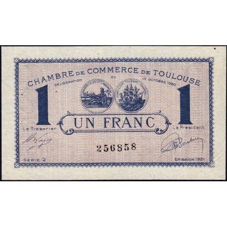 Toulouse - Pirot 122-43 variété - 1 franc - Série 2 - 13/10/1920 - Etat : SUP