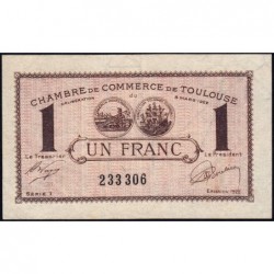 Toulouse - Pirot 122-45 variété - 1 franc - Série 1 - 13/10/1920 - Etat : TTB+