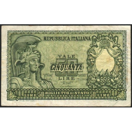 Italie - Pick 91a - 50 lire - 31/12/1951 - Etat : TB+