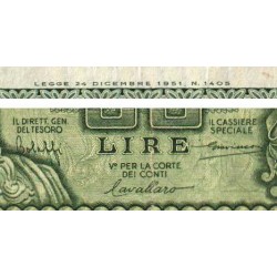 Italie - Pick 91a - 50 lire - 31/12/1951 - Etat : TTB