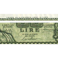 Italie - Pick 91a - 50 lire - 31/12/1951 - Etat : NEUF