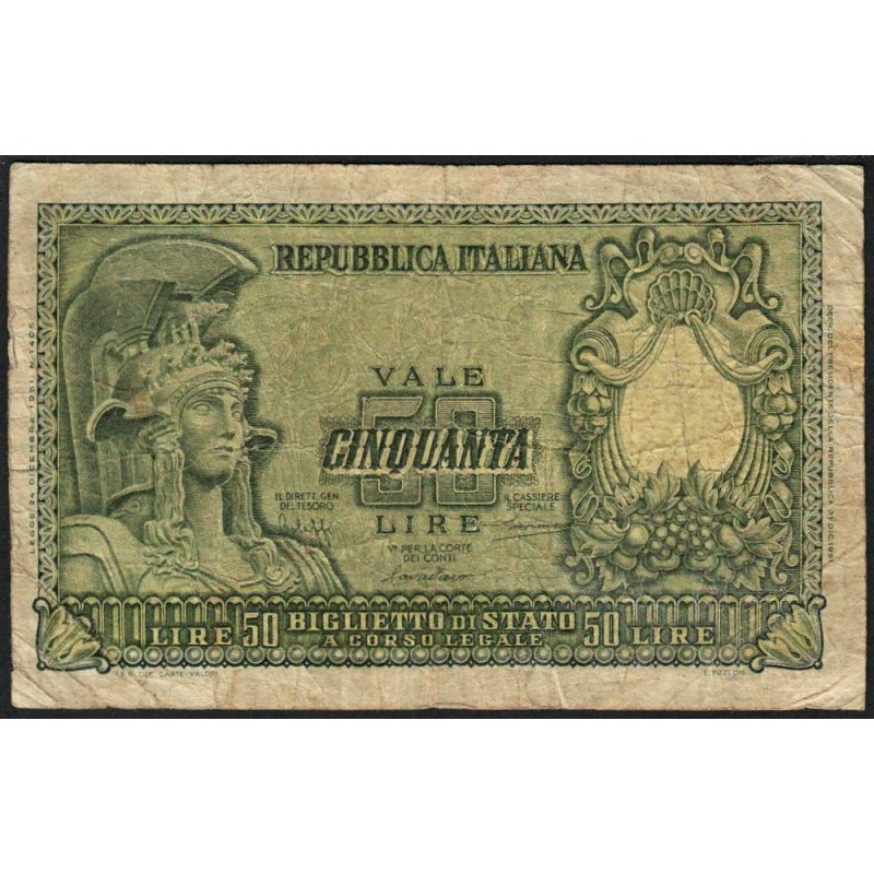 Italie - Pick 91a - 50 lire - 31/12/1951 - Etat : TB-